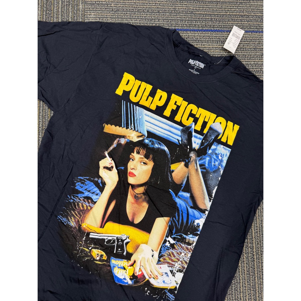 Pulp Fiction Mia Wallace Graphic T Shirt Men's Large Black Movie Tee